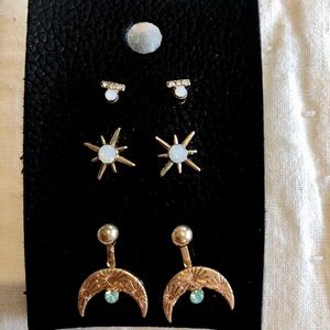 NWT Free People Gold Earring 3 Pack